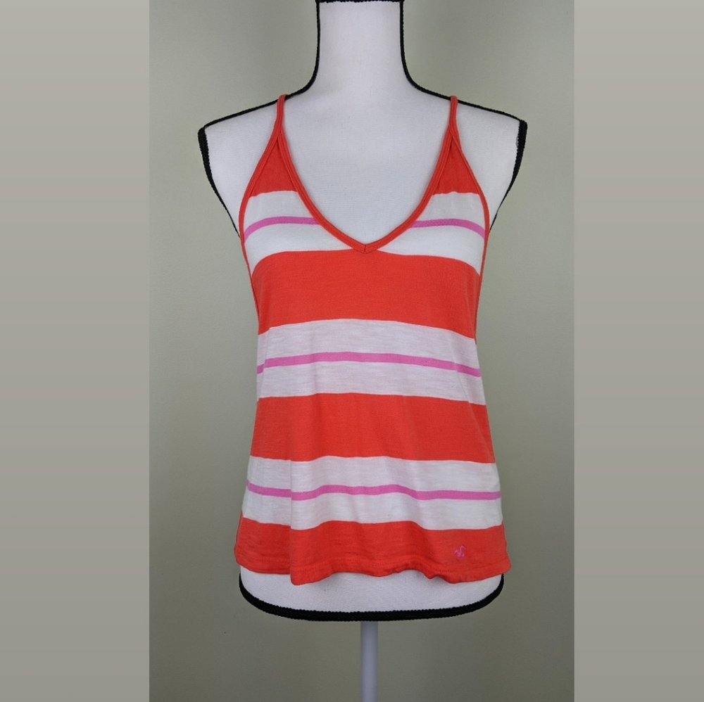 Hollister V Neck Racerback Striped Tank Top
